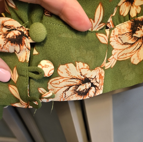 Astr Green Floral Wrap Top - Picture 5 of 10
